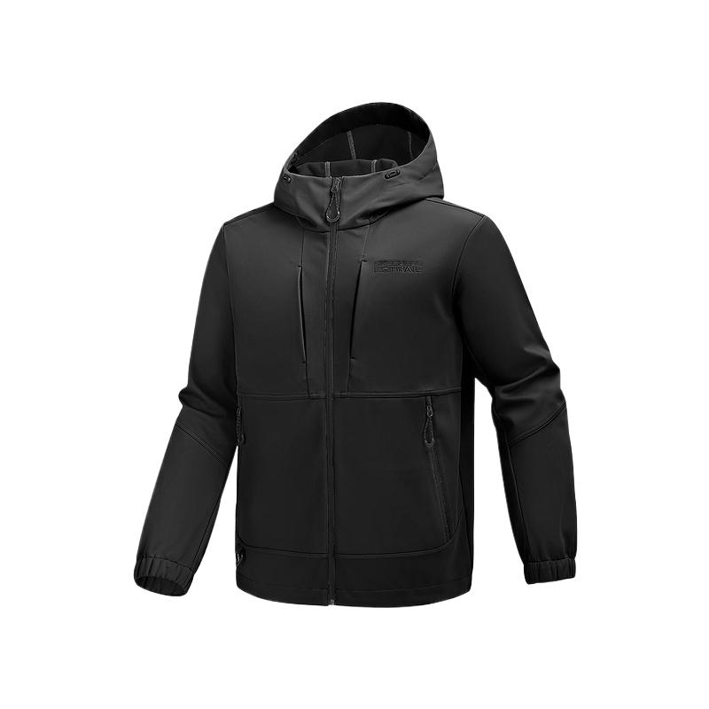 Skechers Outdoor Series Solid Color Hooded Windproof Breathable Skin-Friendly Jacket Men Jacket P425M107-0018 L