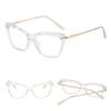 Montatura per occhiali vintage cat-eye da donna Montatura per occhiali ottici retrò Montatura per occhiali scolpita Occhiali finti trasparenti Oculos