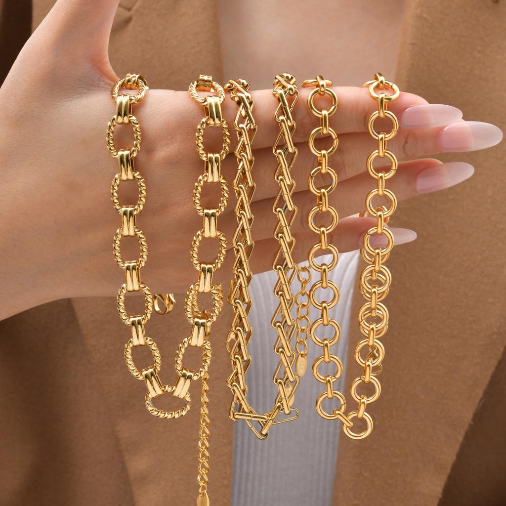 Fashion Jewelry, Stainless Steel Multi-Style Cross Chain Handmade Chain Necklace, Women'S Collarbone Chain 2697