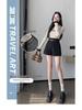 Women's High-Waist Black Loose Straight-Leg A-Line Suit Shorts - Korean Style, Spring/Summer Casual Wear