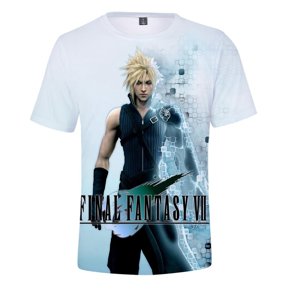 

3D Final Fantasy VII Футболка Мужская крутая рубашка Летний досуг O Вырез Футболка Игра Принт Студент Final Fantasy VII Футболка
