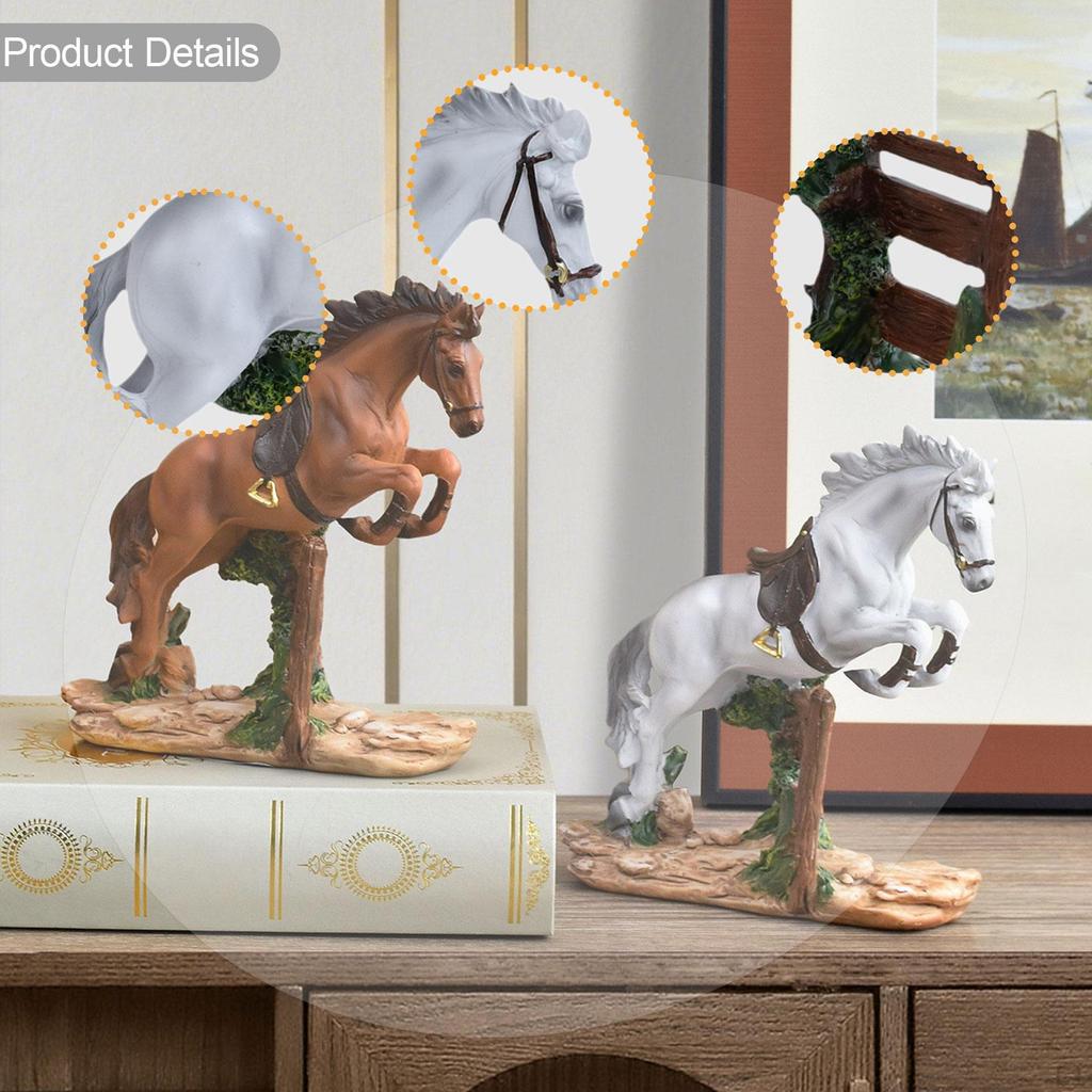 Ozdoba Figurka Konia Statuetka Zwierzęca Rzeźba Domowa Kolekcjonerskie Dzieło Sztuki Żywica Kreatywna