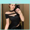 Summer Fashion T Shirt With Hollow Out Design For Womens Casual Wear