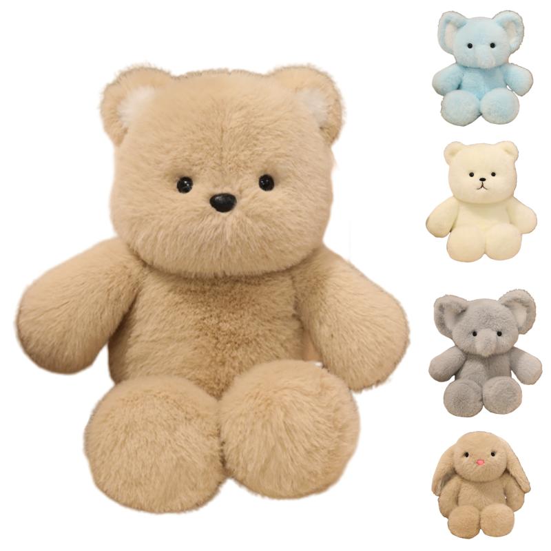 Tegneserie Bjørn Kanin Elefant Plysjleker Løpende Dyr Utstoppet Babydukke Myk Pute Barn Berolige Søvn Kosedukke Julegaver