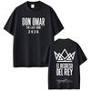 Rapper Don Omar The Last King Tour 2026 Druck T-Shirts Unisex Unisex Mode T-Shirts Kurzarm Lässig Baumwolle Lockere T-Shirts Oberteile