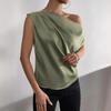 Summer New Fashion Skew Collar Loose Women's Shirts Elegant Single Shoulder Asymmetric Casual Blouses Tops Women Simple Slim Fit Shirt Female 26423