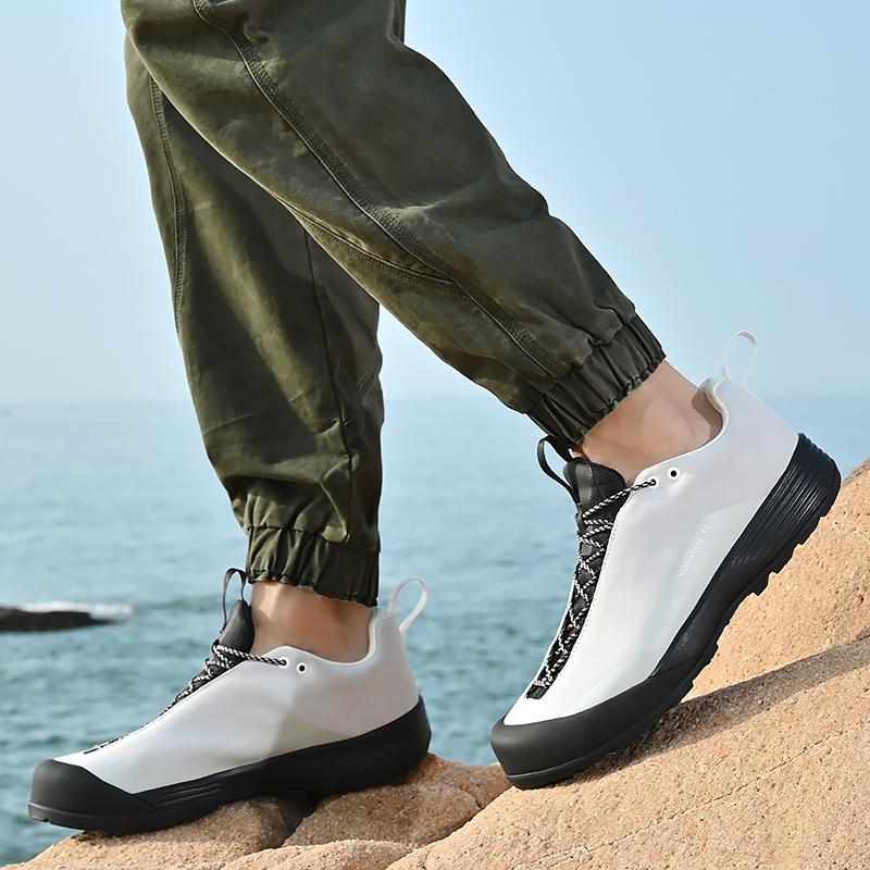 Men's Waterproof Leather Hiking Shoes Durable Outdoor Sport Men Trekking Leather Shoes Lace-Up Climbing Hunting Sneakers