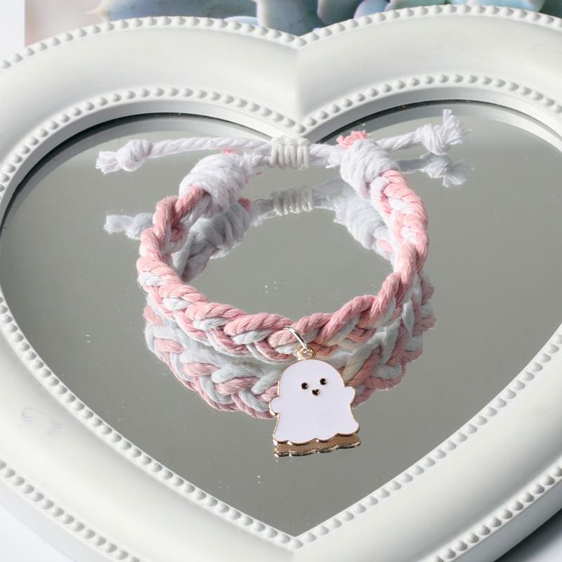 Ghost Couple Magnetic Bracelets: Cute Cartoon Pair for Couples or Besties