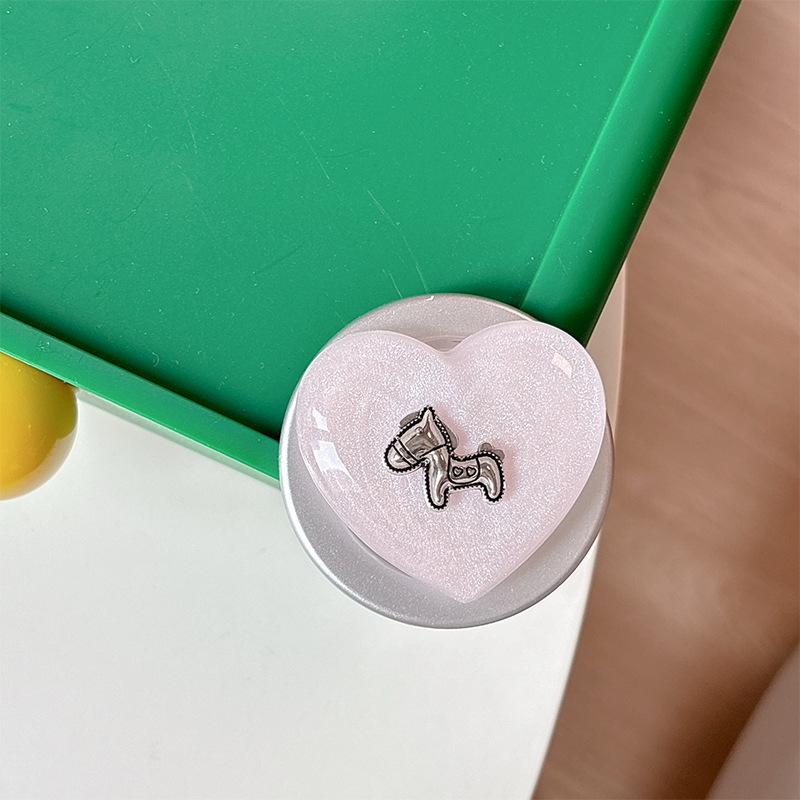 Creative Desktop Phone Airbag Holder Wind Paste Magnetic Glitter Heart Ring Girl Small Fresh