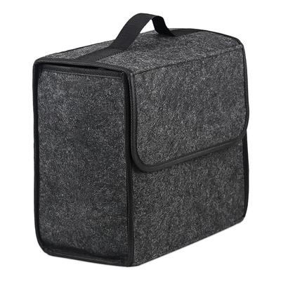Multifunctional Car Trunk Storage Made of Felt Material with Dark Gray Box, Foldable, Non-Slip Handles, High-Quality Texture, (301629cm)