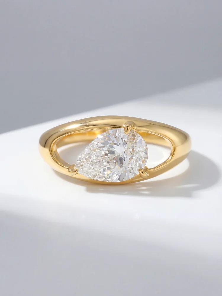 925 Sterling Silver Fashion Gorgeous Hollow Water Droplet Ring For Women Engagement Wedding Luxury High Quality Fine Jewelry