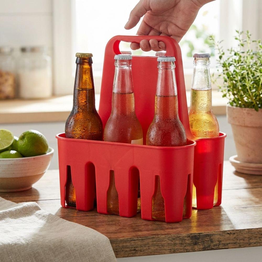 6 Pack Capacity Portable Beer Holder Cup Organizer Drink Holder Beer Bottle Carrier  Picnics