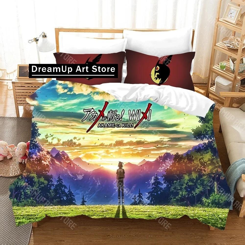 3D Printed Akame ga Kill Anime Bedding Set for Boys Girls Duvet Cover Pillowcase Twin Queen King Full Single Double Sizes
