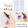 Set of 4 Christmas Inspires Earring Epoxy Mold Customized Earring Pendant Mold for Craft Enthusiasts Jewelry Making Tool
