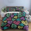 Colorful Hearts Pattern Set – Romantic Gift  Kid'S And Adults' Bedroom Decor, Exquisite Three-Piece Bedding Set Gift