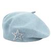 Five-Pointed Star Knitted Painter Hat Soft Beanie Cap Streetwear Wool Beret  Autumn