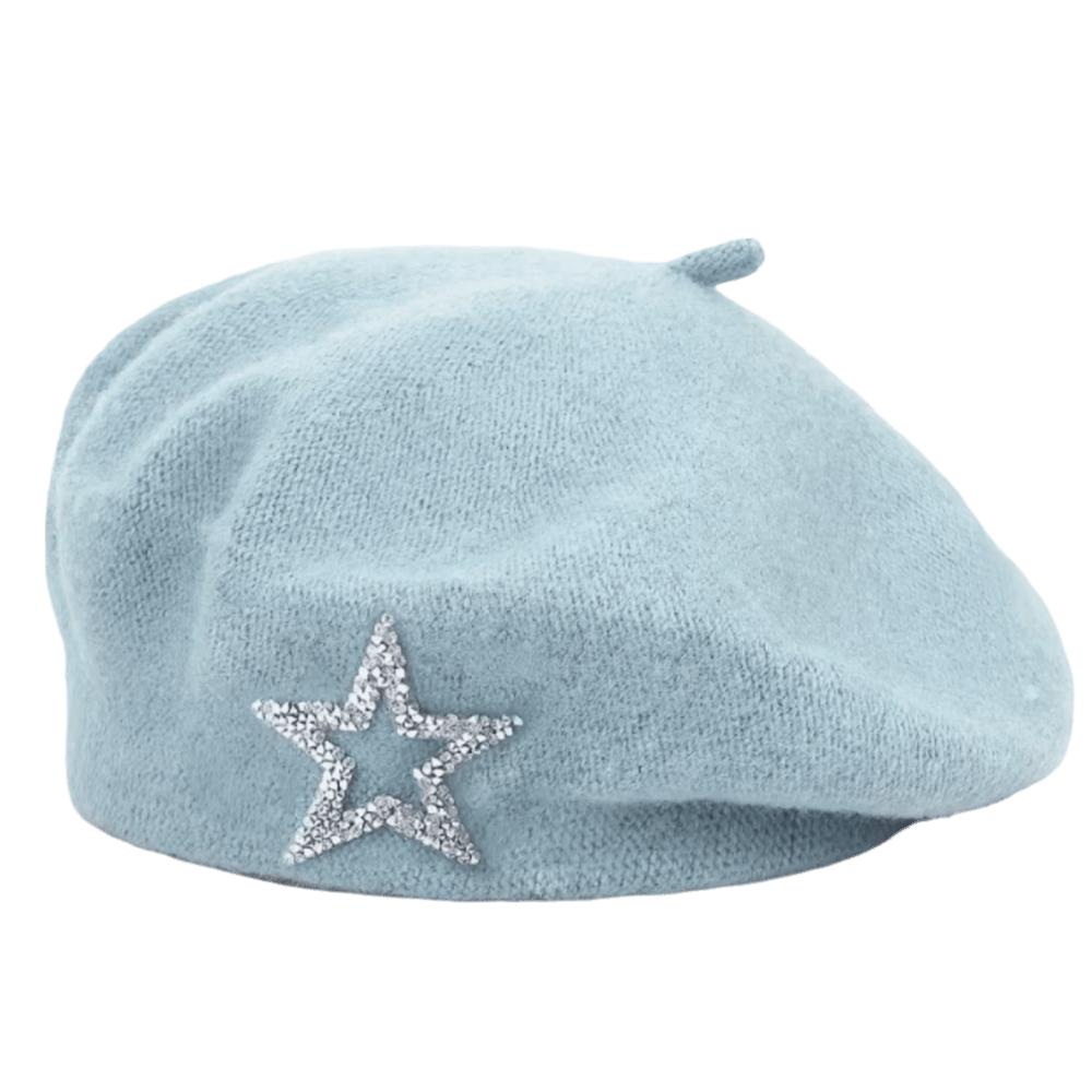 Five-Pointed Star Knitted Painter Hat Soft Beanie Cap Streetwear Wool Beret Autumn