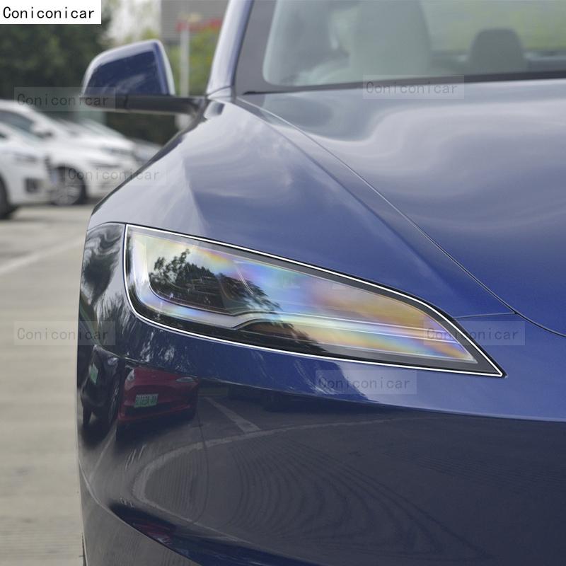 Pre TESLA Model 3 2023 2024 Auto Svetlomet Priehľadná TPU Ochranná Fólia Predné Svetlo Odlesk Zmena Farby Nálepka Príslušenstvo