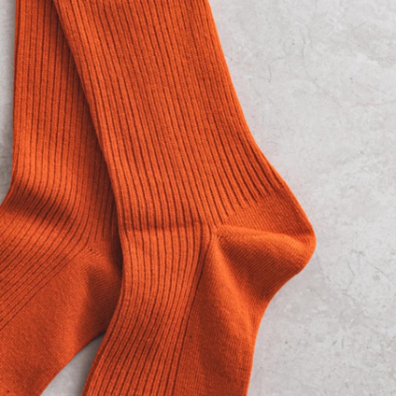 Monfoot Herr Ribbade Långhalsstrumpor Orange