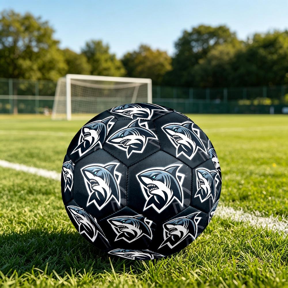 1PC Shark Team Logo Soccer Ball Size 5 Football Machine Sewn Indoor/Outdoor Universal Football N6