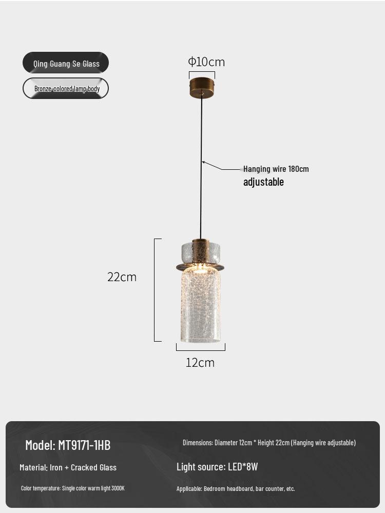 Retro Luxury Bedside Pendant Lamp - Designer Wall & Bar Counter Lighting