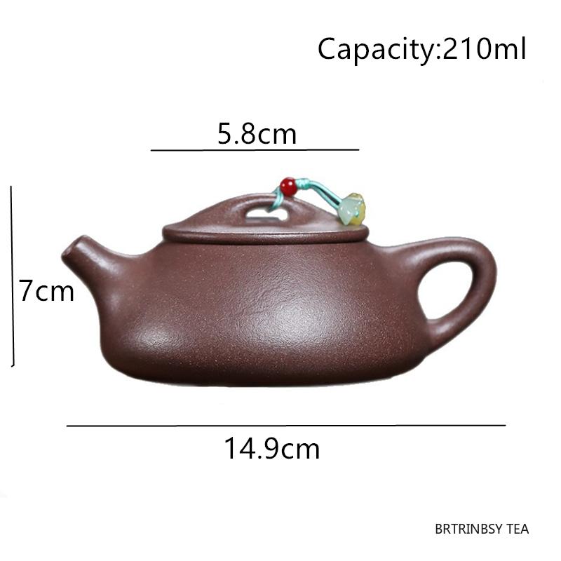 210ml Chinese Yixing Purple Clay Teapots Handmade Triangular Shape Tea Pot Beauty Tea Infuser Kettle Household Zisha Tea Set