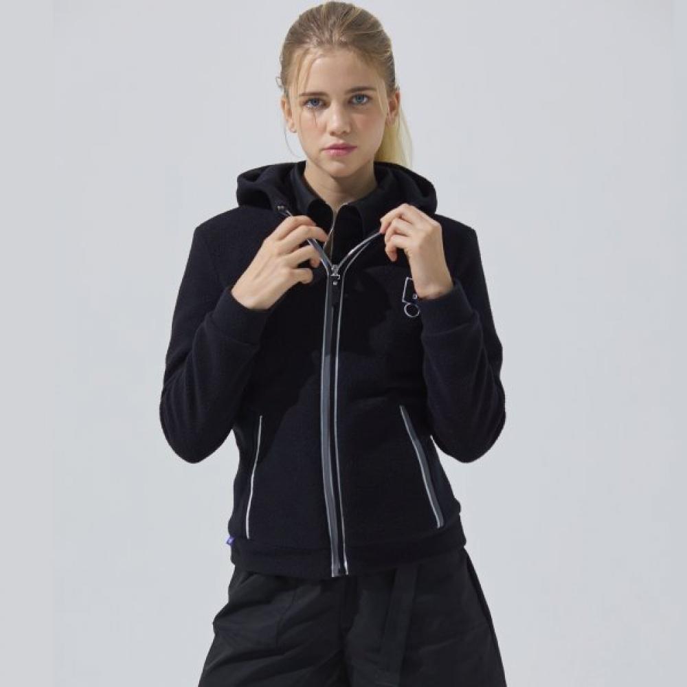 Blu Dot Logo Patch Fleece Zip Hoodie Jacket Plus Bk 085