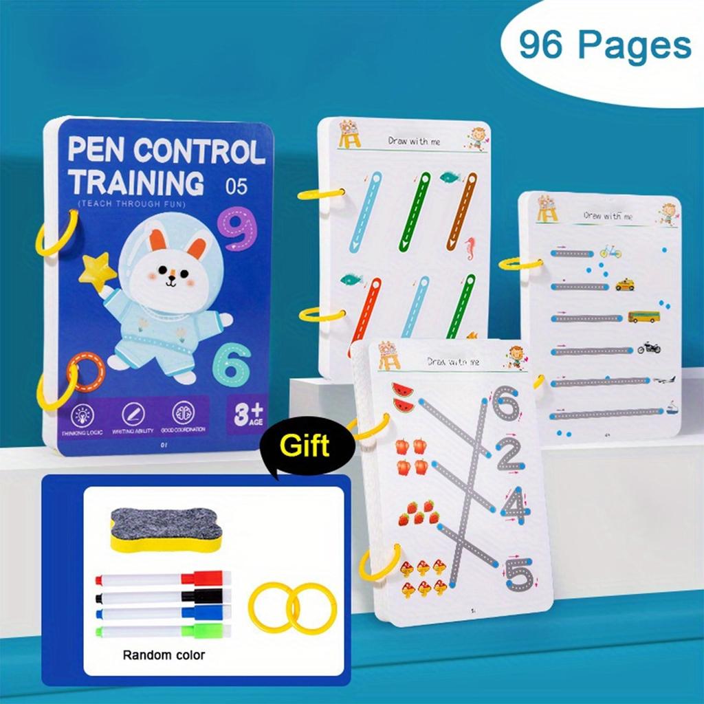 Children's Pen Control Training Copybook Tracing Book Children's Calligraphy Practice Book Children's Painting Book Coloring Picture Book 50ml