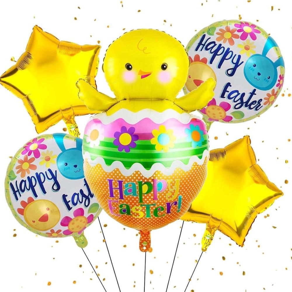 Easter Aluminum Film Balloon Rabbit Chicken Cartoon Modeling Children'S Birthday Party Decoration Aluminum Foil Balloon