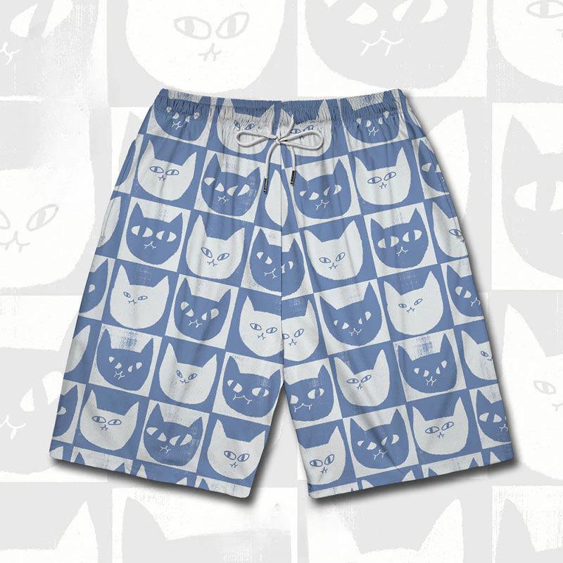 

Black White Cat Muay Thai Kickboxing Training Shorts Print Quick Dry Martial Art Boxer Unisex Men Women Kid Fighting Fitness Sport Gym Workout S