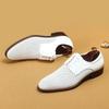Scarpe da uomo in pelle bianche, traspiranti, casual, estive, con superficie morbida e cava in pelle