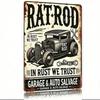 Vintage Metal Wall Art Garage Sign Heavy Duty Iron Poster Decor 20x30 Inch