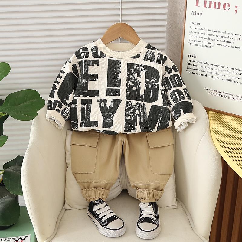 

Комплект из двух предметов: толстовка и брюки для мальчиков, весна 2025 - Стильная детская верхняя одежда 80cm-120cm/1 set of 5 pieces серый