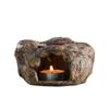 Stufa Riscalda Tè in Gres Giapponese Retrò Ceramica Candela Bruciatore Oli Essenziali Scalda Tè Kung Fu per Decorazione Casa Articoli da Tè