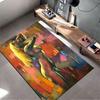 Colorful Abstract Female Art suitable as a non-slip mat for the living room or bedroom sofa