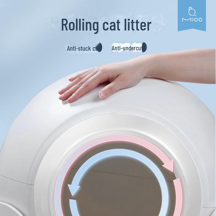 Semi-Automatic Smart Cat Litter Box with Closed Design