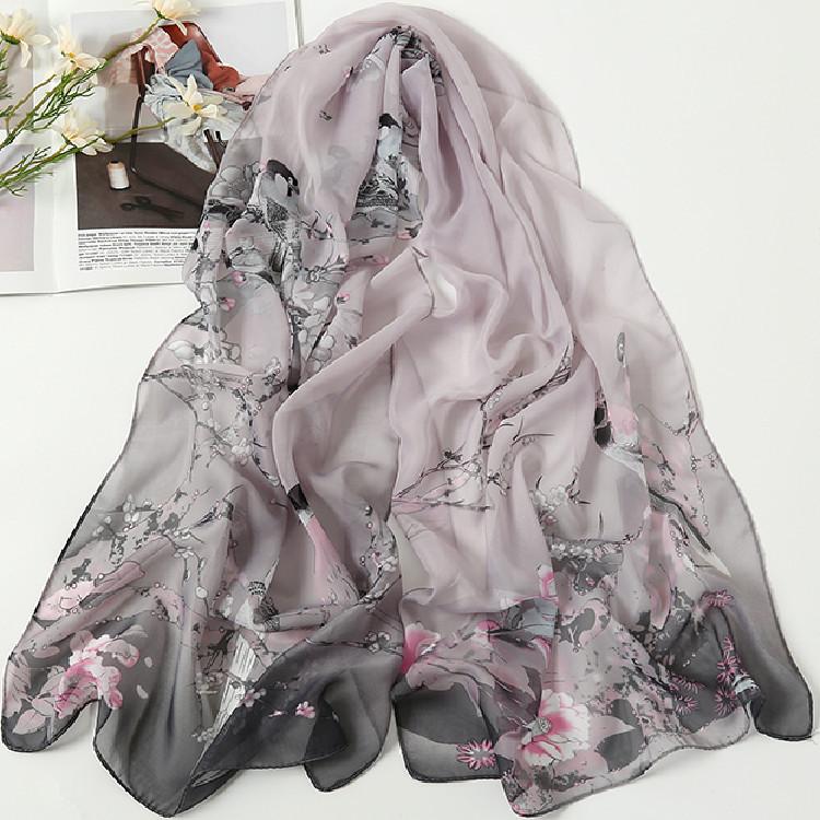 Spring/Summer New Women'S Silk Scarf 50 * 160cm Simulated Silk Twill Square Scarf Fashion Printed Large Square Scarf Professional Scarf