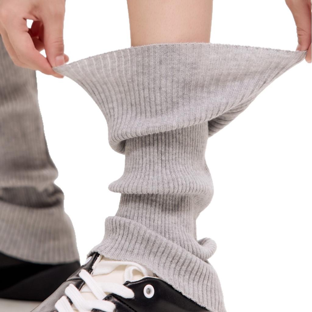 Short Straight Socks, Women'S Vertical Pattern Thin Stacking Socks, Micro-Pull Leg Guards, Leg Covers, Basic Solid Color Versatile Calf Socks