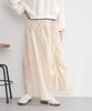 Music Drawstring Gathered Skirt 01000064902 Ivory Free Size [Earth & Ecology]
