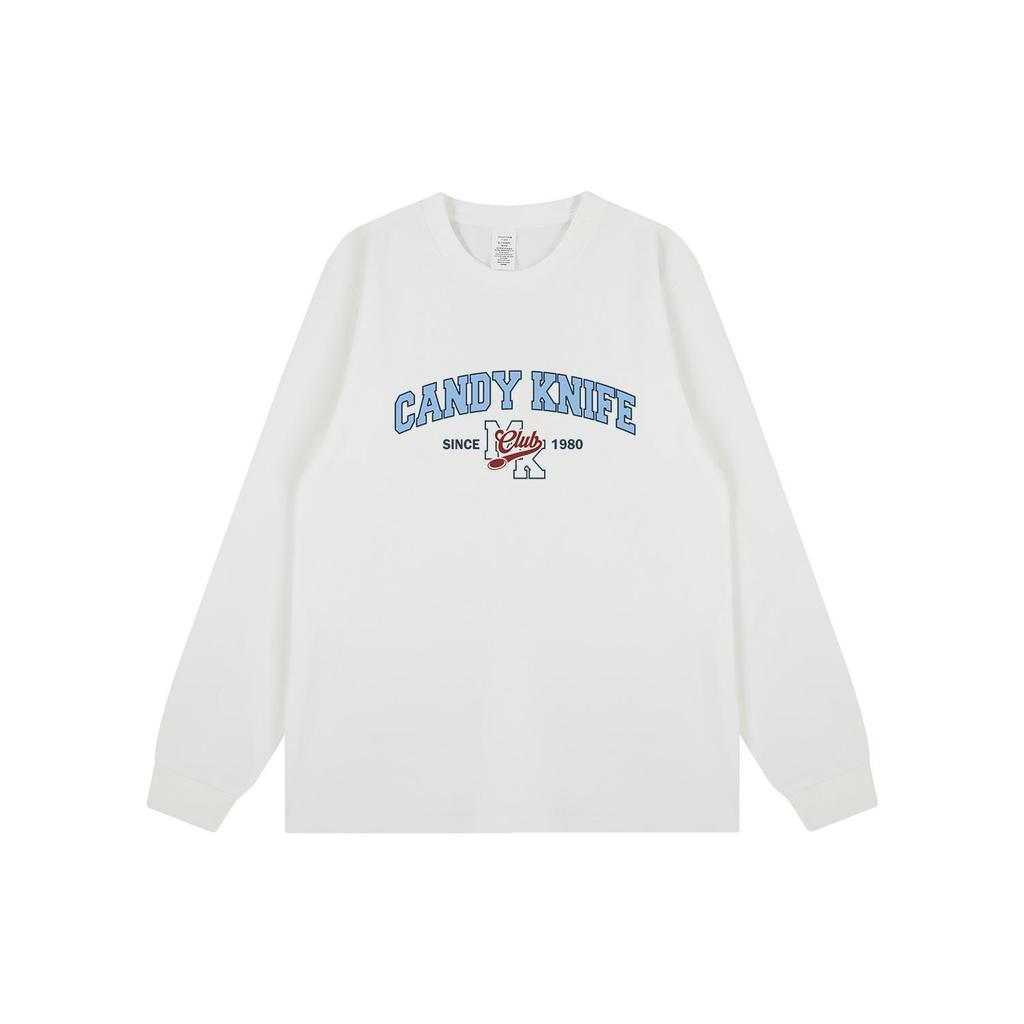 Trendy Retro American Letter Print Couples' Versatile Autumn Loose Long Sleeve T-Shirt