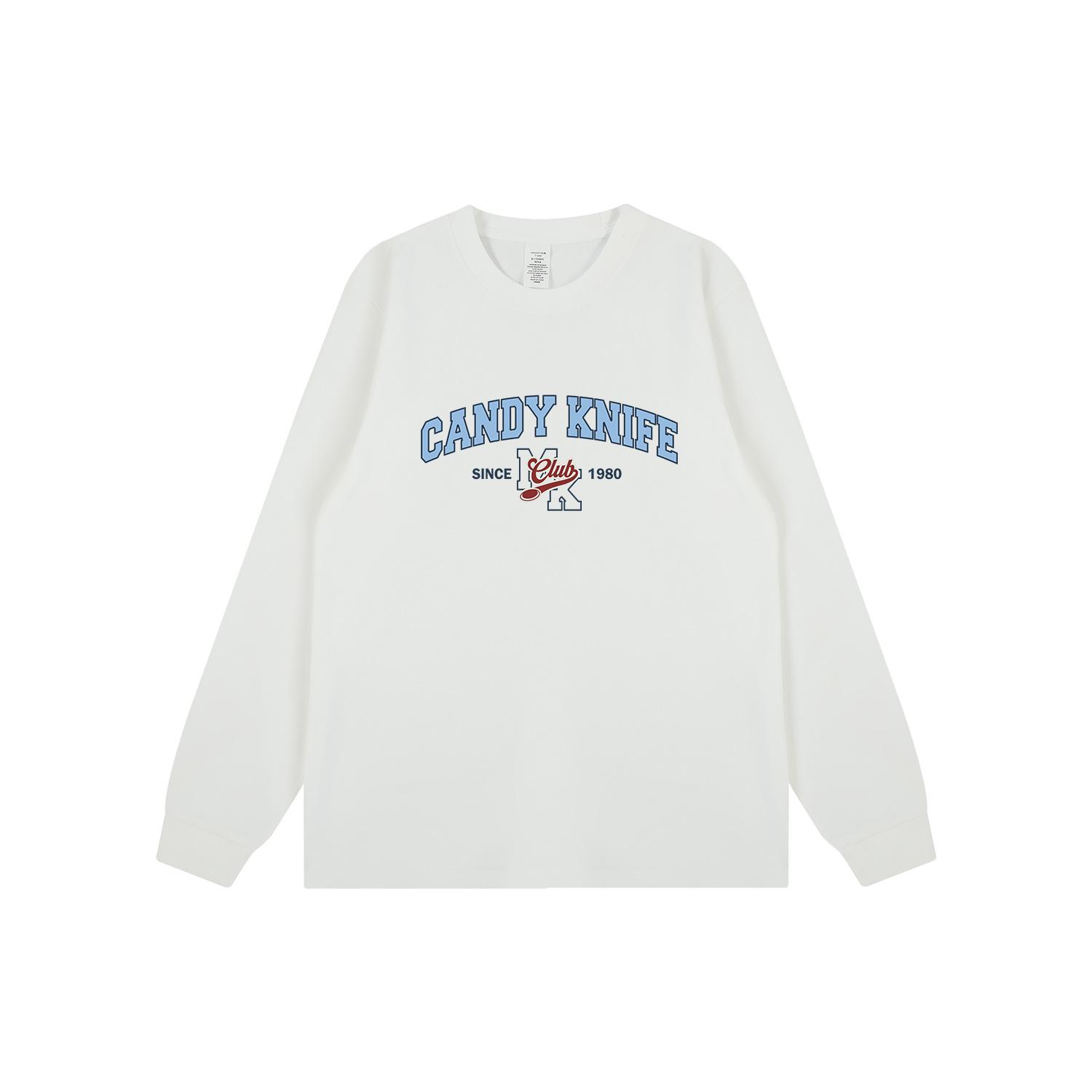 

Трендовая ретро футболка с американским принтом букв для пар, универсальная, осенняя, свободного кроя, с длинным рукавом L