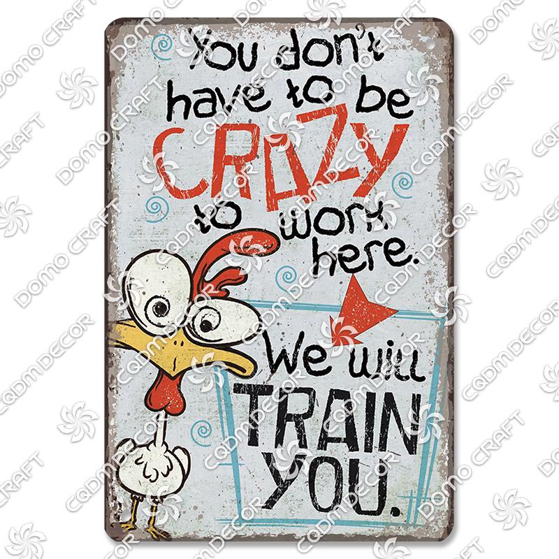 Retro Chicken Poster Metal Tin Signs Rooster Hen Eggs Metal Plate Vintage Wall Decor Club Farm Chicken Coop