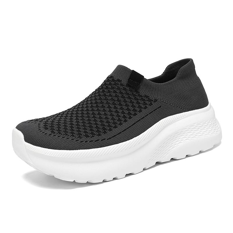 TUINANLE Black Thick Sole Womens Clogs Mesh Breathable Summer Casual Shoes Lightweight Non Slip Loafers 36 2290₽