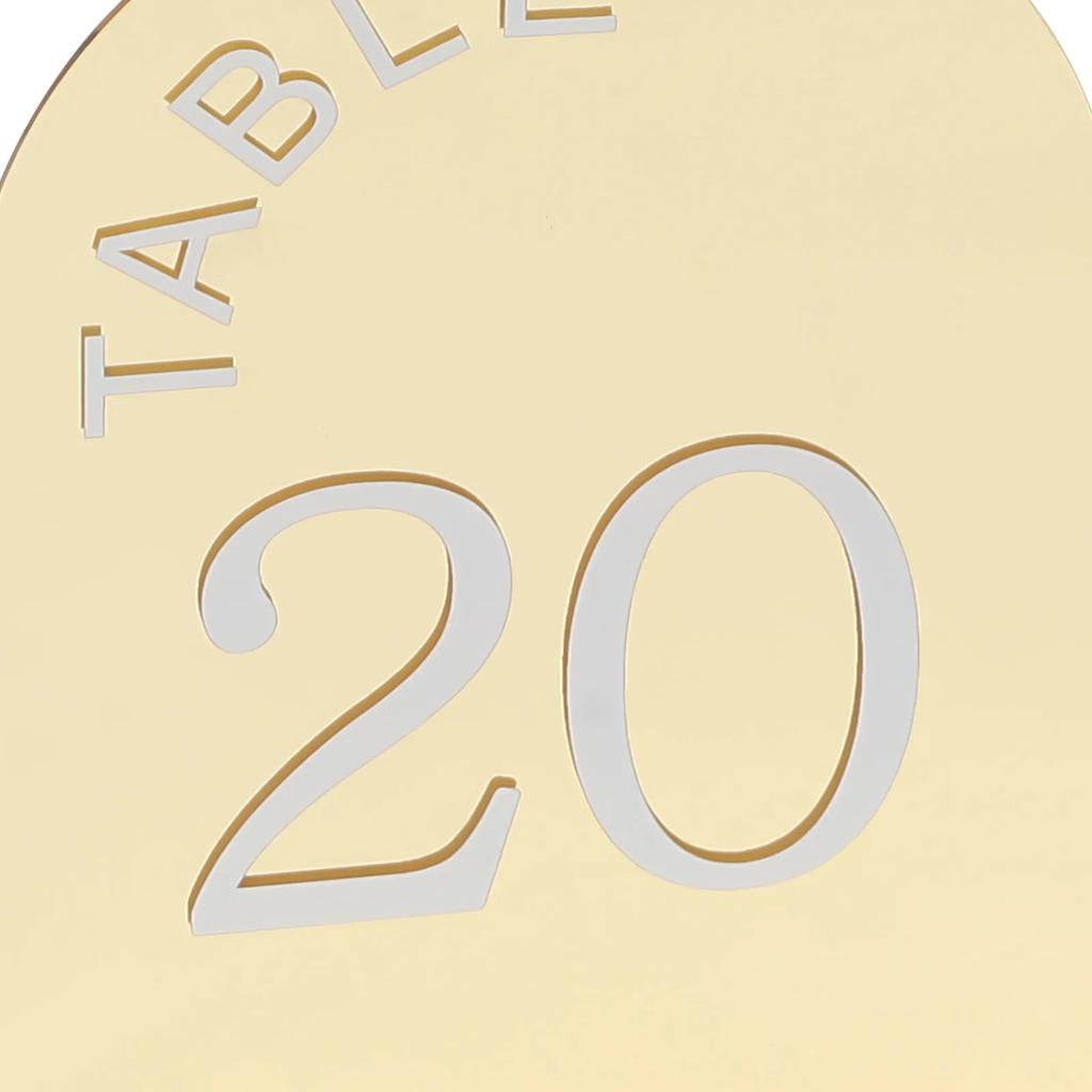 20PCS Gold Table Numbers Acrylic Party Table Numbers Wedding Table Numbers Sign 10*3*15cm