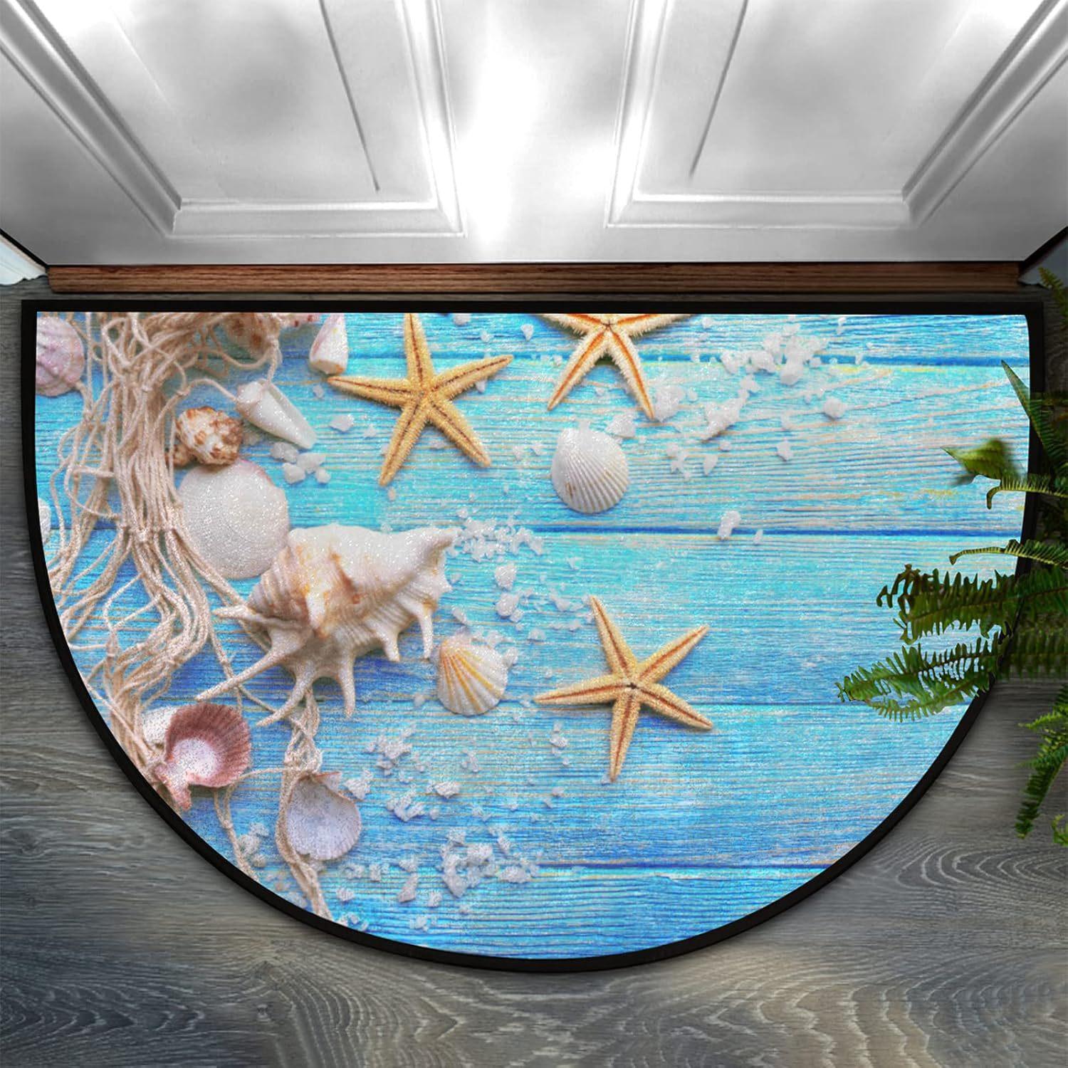 

Весенний Мультяшный Полукруглый Входной Напольный Коврик Антигрязевой Износостойкий Легкий в Уходе Дверной Коврик 40 * 60cm