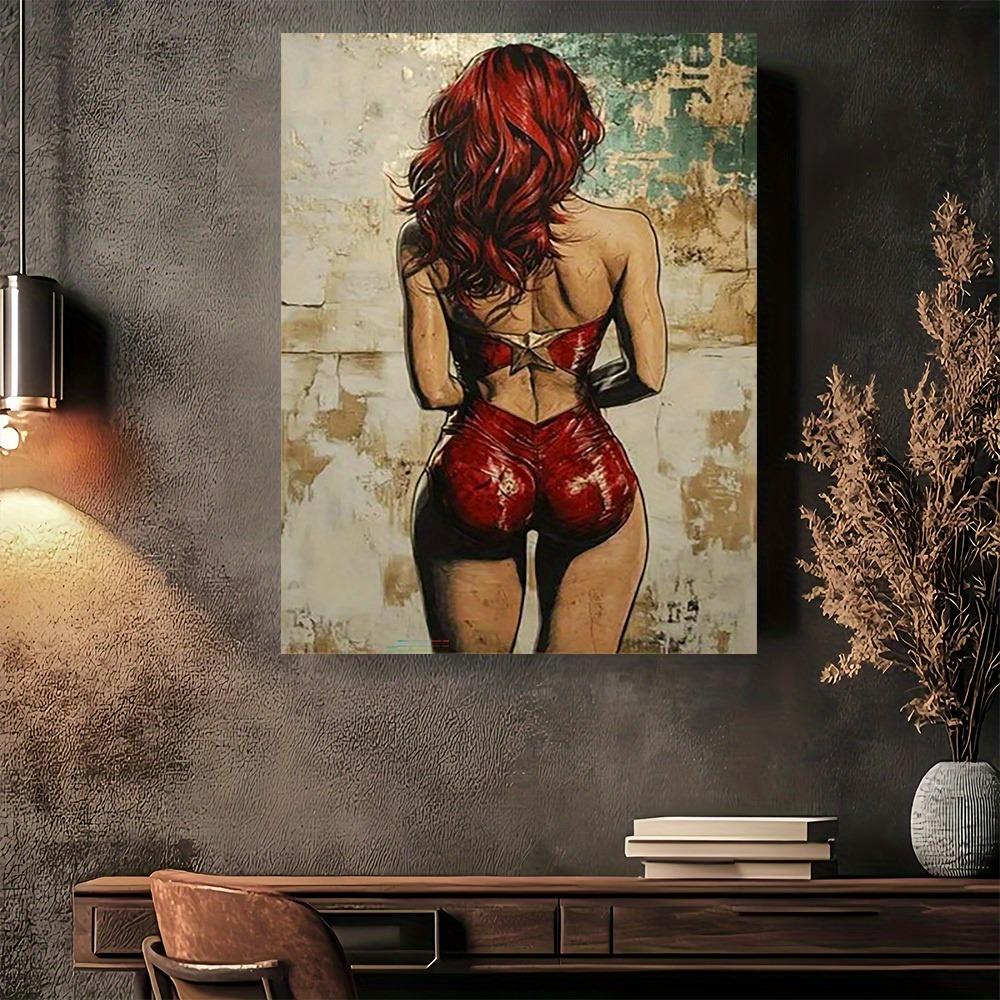 

Modern Frameless Canvas Wall Art Red High Heels Glow Vintage Style Home Decor for Living Room Bedroom Office 20x30cm небо синє кольору
