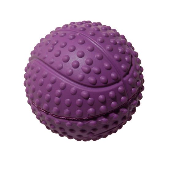 Dog Rubber Ball Toy Indestructible Toy Textured Fetch Squeaky Chew Ball Promotes Healthy Teeth for Aggressive фиолетовый