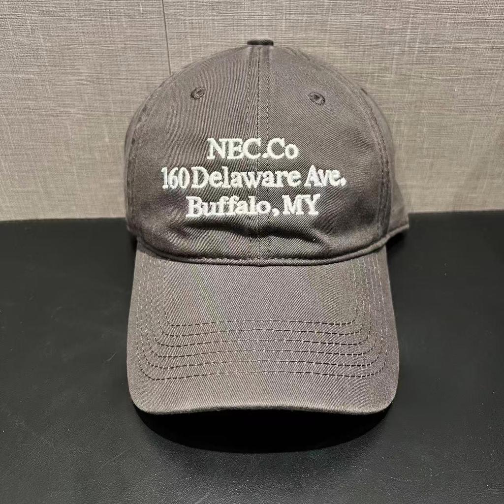 Korean Retro American Baseball Cap with Letter Embroidery - Soft, Face-Slimming Duckbill Hat for Men and Women