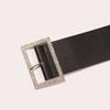 Women's Crocodile Pattern Versatile Belt Women's Black Belt Wide Belt Rhinestone Fashion Belt