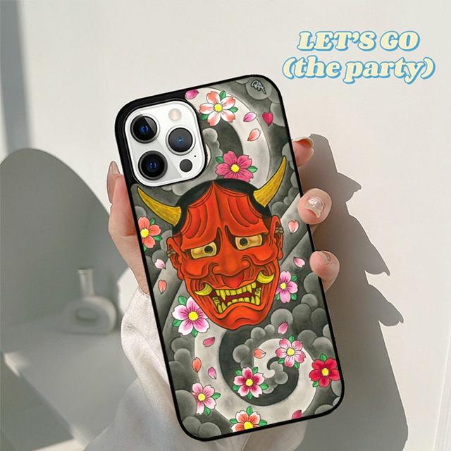 Japanese Oni Hannya Demon Mask cool Phone Case Cover for iPhone 17 Air 16 16e 15 12 11 13 14 Pro Max Apple Plus Coque